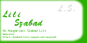 lili szabad business card